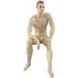 Mannequin homme assis, cheveux sculptés - Mannequins cheveux sculptés