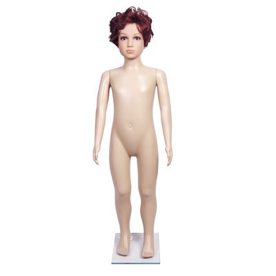 Mannequin garçon 5 ans avec perruque cheveux courts brun - Mannequins enfants