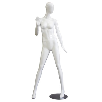 Mannequin femme, finition laquée, bras droit plié - Mannequins abstraits
